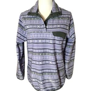 💸$14 Jachs Cabin Fair Isle Lavender Women's Small Fleece Pullover